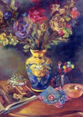 Venetian Vase with Floral Bouquet