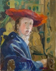 after Vermeer, Girl in the Red Hat