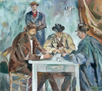 after Cezanne, The Card Players